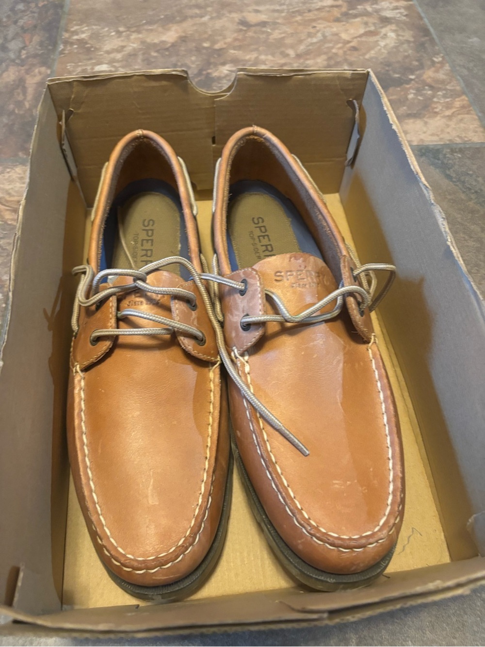 Sperry Men’s Cognac Leather Boat Shoes